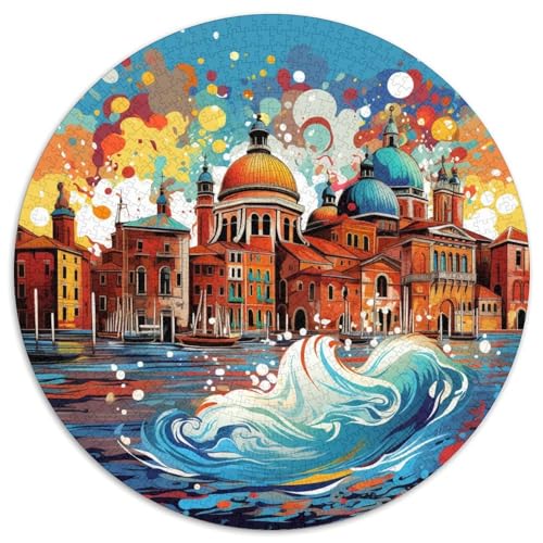 Puzzle für Erwachsene, 1000 Teile, buntes Venedig-Papier, runde Puzzles, DIY-Dekoration, anspruchsvolle 67,5 x 67,5 cm Puzzle für Erwachsene, 1000 Teile, buntes Venedig-Papier, runde Puzzles, DIY-Dekoration, anspruchsvolle 67,5 x 67,5 cm von WGLINGX