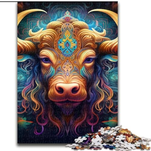 Puzzle für Erwachsene, 1000 Teile, buntes Yak-Holzpuzzle, pädagogisches und unterhaltsames Indoor-Spiel zur Heimdekoration (Größe 50x75cm) von WGLINGX