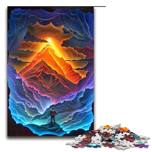 Puzzle für Erwachsene, 1000 Teile, farbenfrohe, wunderschöne Berge, präzise geschnittenes Puzzle, tolle Geschenke zu Weihnachten (Größe 50 x 75 cm) von WGLINGX