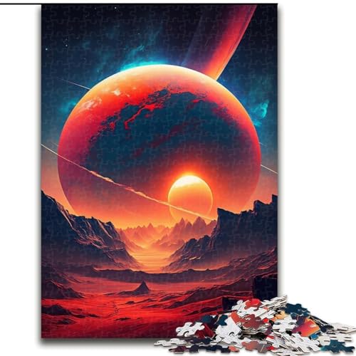 Puzzle für Erwachsene, 1000 Teile, farbenfrohe Planetenberge, schwierige Puzzles für Erwachsene, Lernspiele, Heimdekoration (Größe 26x38cm) von WGLINGX