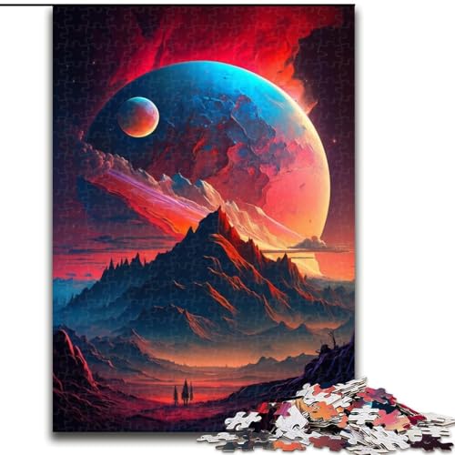 Puzzle für Erwachsene, 1000 Teile, farbenfrohe Planetenberge, schwierige Puzzles für Erwachsene, Lernspiele, Heimdekoration (Größe 26x38cm) von WGLINGX