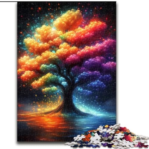Puzzle für Erwachsene, 1000 Teile, farbenfroher Lebensbaum, anspruchsvolle Puzzles, Spaß für die ganze Familie, Basteln, perfekt für Geburtstage, Feiertage (Größe 50x75cm) von WGLINGX