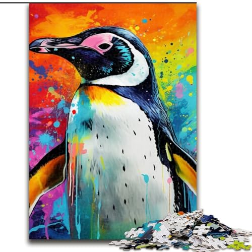 Puzzle für Erwachsene, 1000 Teile, farbenfroher Pinguin, 1000 Teile, Puzzle für Erwachsene, anspruchsvolles DIY-Denkspiel, interaktives Familienspiel (Größe 50x75cm) von WGLINGX