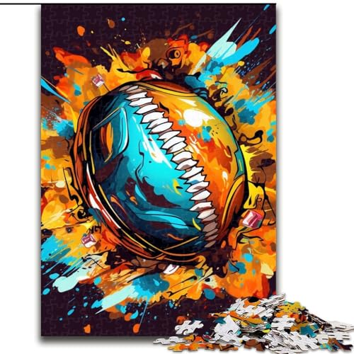 Puzzle für Erwachsene, 1000 Teile, farbenfrohes American Football-Puzzle, 1000 Teile, Familienaktivität, einzigartiges Geschenk für Feiertage und Geburtstage (Größe 26x38cm) von WGLINGX