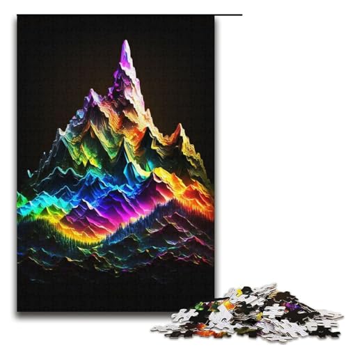 Puzzle für Erwachsene, 1000 Teile, farbenfrohes Berg-DIY-Puzzle-Spielzeug, einzigartige Heimdekoration und Geschenke (Größe 38 x 26 cm) von WGLINGX