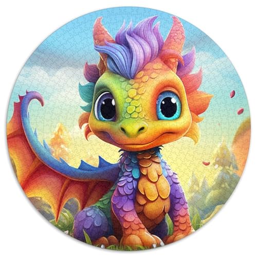 Puzzle für Erwachsene, 1000 Teile, farbenfrohes Drachen-Kunst-Puzzle aus Pappe, Spielzeug, Geschenk, pädagogisches, intellektuelles, entspannendes Familienspiel (67,5 x 67,5 cm) von WGLINGX