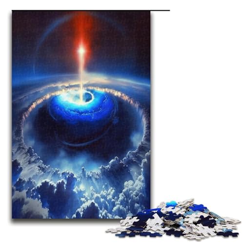 Puzzle für Erwachsene, 1000 Teile, farbenfrohes Fantasy-Puzzle „Kosmisches Schwarzes Loch“, Holzpuzzle für Erwachsene, Familienspiele (Größe 50 x 75 cm) von WGLINGX