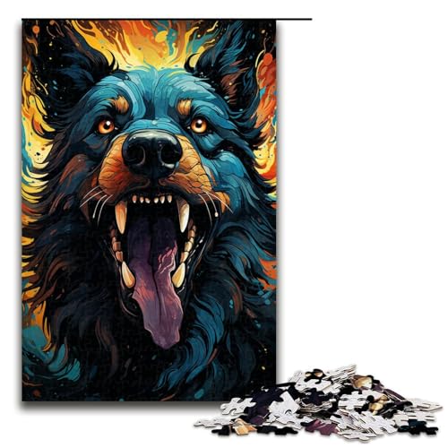Puzzle für Erwachsene, 1000 Teile, farbenfrohes Kunst-Hundespielzeug, Denkspiel, jedes Teil ist einzigartig – anspruchsvolles, unterhaltsames Familienspiel (Größe 50 x 75 cm) von WGLINGX