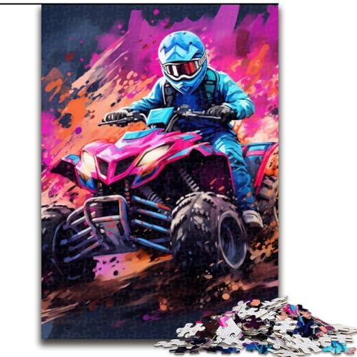 Puzzle für Erwachsene, 1000 Teile, farbenfrohes Kunst-Mountainbike-Holzpuzzle, pädagogisches und unterhaltsames Indoor-Spiel zur Heimdekoration (Größe 50x75cm) von WGLINGX