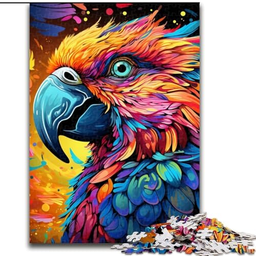 Puzzle für Erwachsene, 1000 Teile, farbenfrohes Kunst-Papagei-Puzzle, 1000 Teile, Geburtstage, Feiertage und Heimdekoration (Größe 26x38cm) von WGLINGX