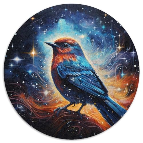 Puzzle für Erwachsene, 1000 Teile, farbenfrohes Kunst-Spatz-Puzzle, rund, interaktives Familienspiel, Denksportaufgabe, Geschenk, Lernspielzeug (67,5 x 67,5 cm) von WGLINGX