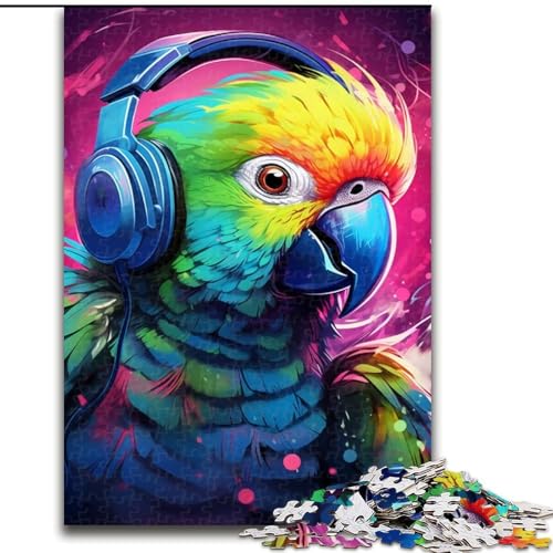Puzzle für Erwachsene, 1000 Teile, farbenfrohes Papageien-Puzzle, 1000 Teile, Familienaktivität, Heimdekorationsgeschenk, Familienspielzeugspiel (Größe 38x26cm) von WGLINGX