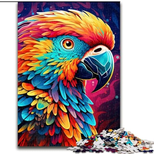 Puzzle für Erwachsene, 1000 Teile, farbenfrohes Papageien-Puzzle aus Pappe, pädagogisches und unterhaltsames Indoor-Spiel zur Heimdekoration (Größe 26x38cm) von WGLINGX