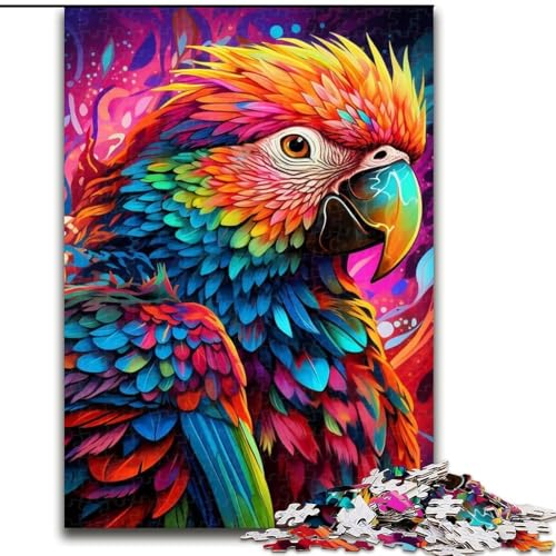 Puzzle für Erwachsene, 1000 Teile, farbenfrohes Papageien-Puzzle für Erwachsene, interaktives Familienspiel, DIY-Heimdekoration, Gehirn-Herausforderungsgeschenk (Größe 26x38cm) von WGLINGX