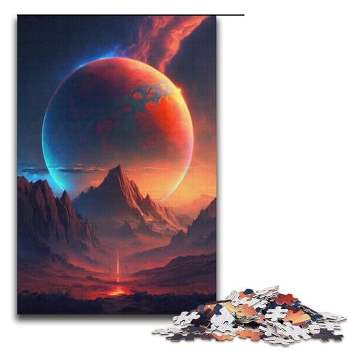 Puzzle für Erwachsene, 1000 Teile, farbenfrohes Planeten-Berge-Puzzle für Erwachsene, Kartonpuzzle, anspruchsvolles Spiel (Größe 38 x 26 cm) von WGLINGX