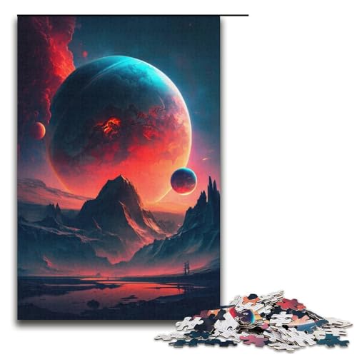 Puzzle für Erwachsene, 1000 Teile, farbenfrohes Planeten-Berge-Puzzle für Erwachsene, Kartonpuzzle, anspruchsvolles Spiel (Größe 38 x 26 cm) von WGLINGX