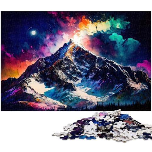 Puzzle für Erwachsene, 1000 Teile, farbenfrohes Puzzle mit verschneiten Bergen, Spaß für die ganze Familie, Stressabbau, Zeitvertreib zu Hause (Größe 38 x 26 cm) von WGLINGX