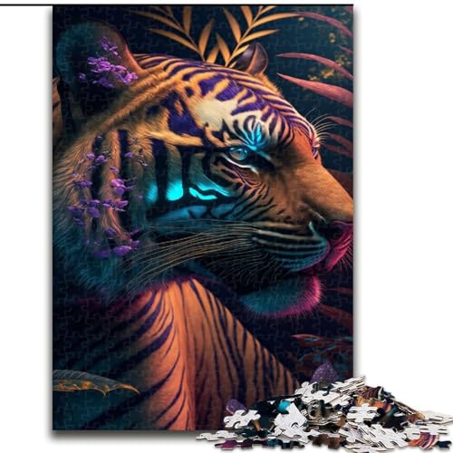 Puzzle für Erwachsene, 1000 Teile, farbenfrohes abstraktes Tiger-Holzpuzzle, perfekt für Familienspaß an Geburtstagen, Weihnachten, Größe 50x75cm Puzzle für Erwachsene, 1000 Teile, farbenfrohes abstraktes Tiger-Holzpuzzle, perfekt für Familienspaß an Geburtstagen, Weihnachten, Größe 50x75cm von WGLINGX