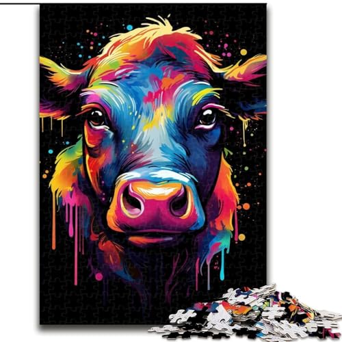 Puzzle für Erwachsene, 1000 Teile, farbige Kuh-Puzzles für Erwachsene, anspruchsvolles Denkspiel für Teenager, perfekt als Heimdekoration oder Geschenk, Größe 26x38cm Puzzle für Erwachsene, 1000 Teile, farbige Kuh-Puzzles für Erwachsene, anspruchsvolles Denkspiel für Teenager, perfekt als Heimdekoration oder Geschenk, Größe 26x38cm von WGLINGX