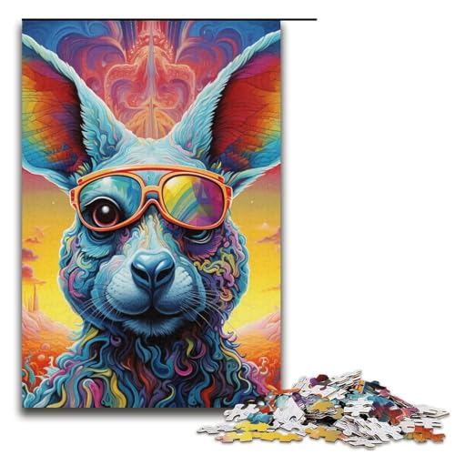 Puzzle für Erwachsene, 1000 Teile, farbiges Känguru, Lernspiele, Heimdekoration, Puzzle, Künstlersammlung, 14,96 x 10,24 Zoll Puzzle für Erwachsene, 1000 Teile, farbiges Känguru, Lernspiele, Heimdekoration, Puzzle, Künstlersammlung, 14,96 x 10,24 Zoll von WGLINGX
