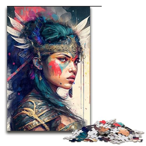 Puzzle für Erwachsene, 1000 Teile, indische Prinzessin, Heimdekoration, Puzzle, Spielzeug, (Größe 50 x 75 cm) von WGLINGX