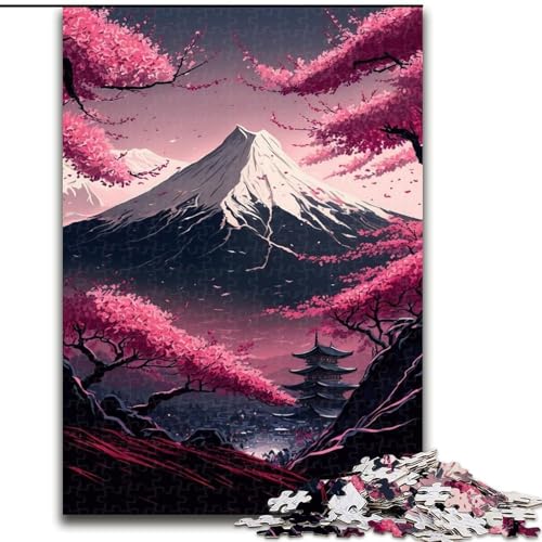 Puzzle für Erwachsene, 1000 Teile, japanische Kirschblüten, unmögliches Puzzle für Erwachsene, Heimdekorationsgeschenk, Denkspiel (Größe 26x38cm) von WGLINGX