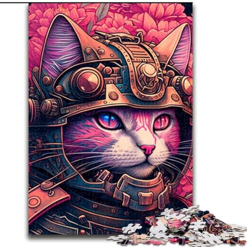 Puzzle für Erwachsene, 1000 Teile, japanische Sakura-Katze, Holzpuzzle, pädagogisches und unterhaltsames Indoor-Spiel für die Heimdekoration (Größe 50x75cm) von WGLINGX