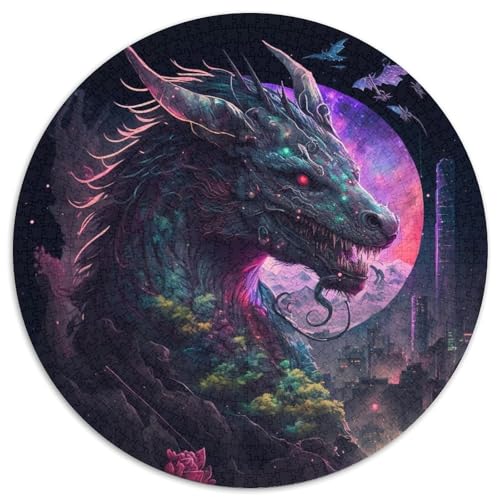 Puzzle für Erwachsene, 1000 Teile, kosmischer Drache, Kartonpuzzle mit interaktivem Familienspiel, Kinder ab 14 Jahren (67,5 x 67,5 cm) von WGLINGX