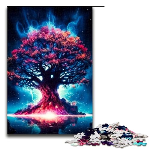 Puzzle für Erwachsene, 1000 Teile, kosmischer Lebensbaum, DIY-Puzzle-Spielzeug, einzigartige Heimdekoration und Geschenke, geeignet für Teenager ab 14 Jahren (Größe 50 x 75 cm) von WGLINGX