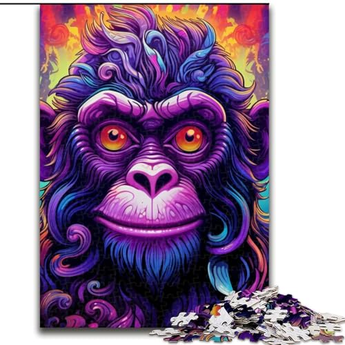Puzzle für Erwachsene, 1000 Teile, lila AFFE, anspruchsvolles DIY-Denkspiel, interaktives Familienspiel (Größe 26x38cm) von WGLINGX