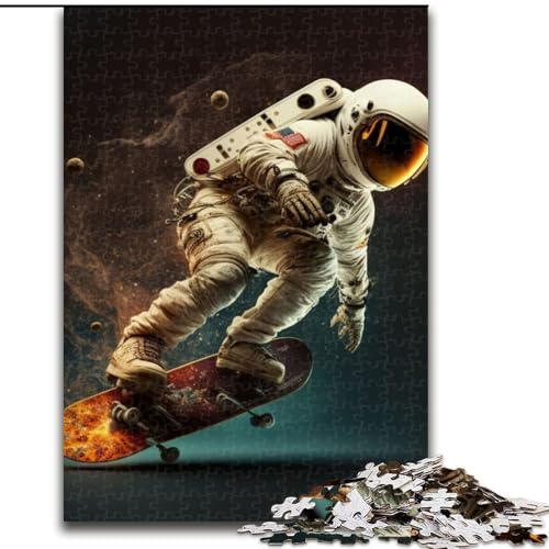 Puzzle für Erwachsene, 1000 Teile, lustiges Astronauten-Skateboard, schwierige Puzzles für Erwachsene, Schwierigkeitsgrad: Anfänger, ideal als Geburtstags (Größe: 50x75cm) von WGLINGX
