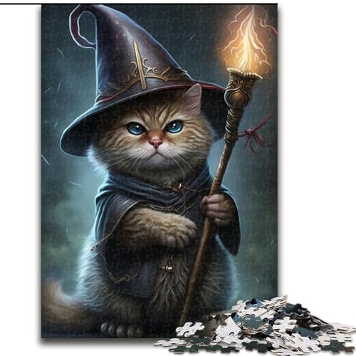 Puzzle für Erwachsene, 1000 Teile, magische Katze, aus Pappe, Geburtstage, Weihnachten, Halloween, Thanksgiving, Ostern, Größe 26x38cm Puzzle für Erwachsene, 1000 Teile, magische Katze, aus Pappe, Geburtstage, Weihnachten, Halloween, Thanksgiving, Ostern, Größe 26x38cm von WGLINGX