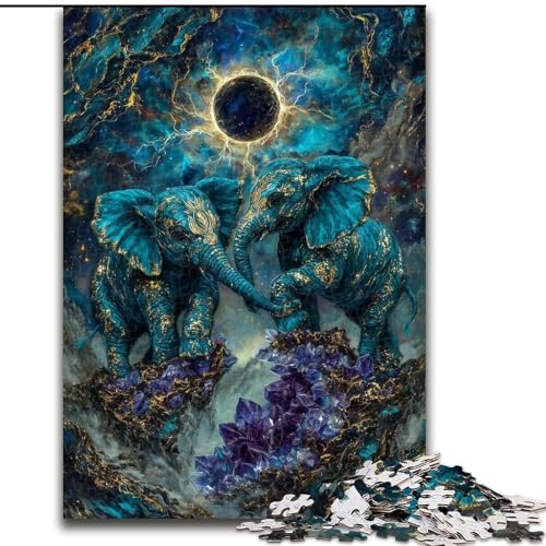 Puzzle für Erwachsene, 1000 Teile, magischer Elefant, 1000 Teile, Heimdekorationsgeschenk, Denkspiel (Größe 26x38cm) von WGLINGX