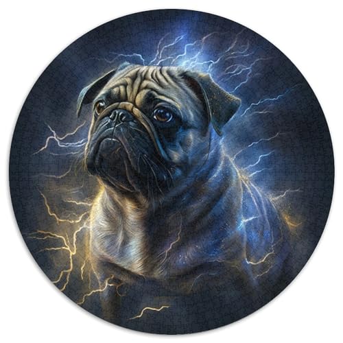 Puzzle für Erwachsene, 1000 Teile, magischer Mops, Papppuzzle mit interaktivem Familienspiel, Kinder ab 14 Jahren (67,5 x 67,5 cm) von WGLINGX
