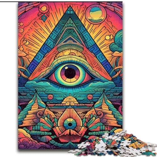 Puzzle für Erwachsene, 1000 Teile, psychedelisch, schwierige Puzzles für Erwachsene für Jugendliche, Lernspiele, Geschenke (Größe 26x38cm) von WGLINGX