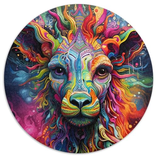 Puzzle für Erwachsene, 1000 Teile, psychedelische Kunst, Giraffe, Karton-Puzzle, Spielzeug, Geschenk, pädagogisches, intellektuelles, entspannendes Familienspiel (67,5 x 67,5 cm) von WGLINGX