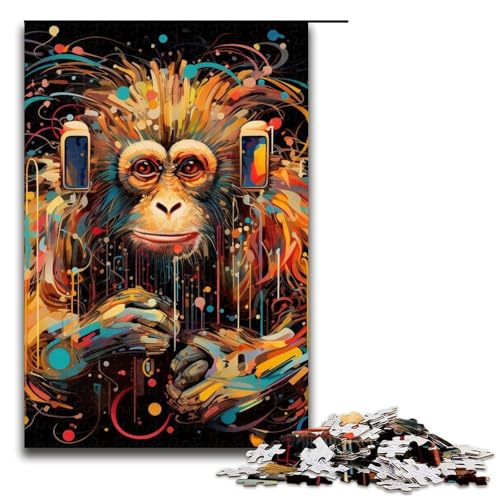 Puzzle für Erwachsene, 1000 Teile, psychedelisches Affenspielzeug, Denkspiel, jedes Teil ist einzigartig – anspruchsvolles Familienspaßspiel, 50 x 75 cm Puzzle für Erwachsene, 1000 Teile, psychedelisches Affenspielzeug, Denkspiel, jedes Teil ist einzigartig – anspruchsvolles Familienspaßspiel, 50 x 75 cm von WGLINGX