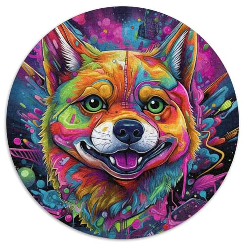 Puzzle für Erwachsene, 1000 Teile, psychedelisches Corgi-Papppuzzle mit interaktivem Familienspiel, Kinder ab 14 Jahren (67,5 x 67,5 cm) von WGLINGX
