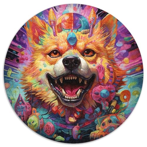 Puzzle für Erwachsene, 1000 Teile, psychedelisches Corgi-Papppuzzle mit interaktivem Familienspiel, Kinder ab 14 Jahren (67,5 x 67,5 cm) von WGLINGX