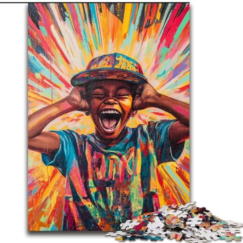 Puzzle für Erwachsene, 1000 Teile, psychedelisches Kinder-Holzpuzzle, interaktives Familienspiel, geeignet für Kinder ab 14 Jahren (Größe 50x75cm) von WGLINGX