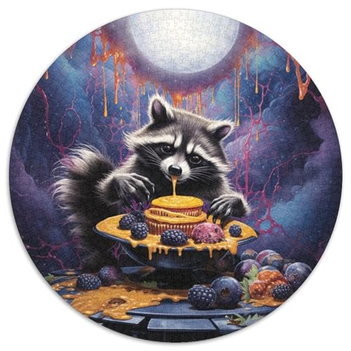 Puzzle für Erwachsene, 1000 Teile, psychedelisches Tier-Waschbär-Puzzle für Erwachsene, anspruchsvolles Denkspiel, Familienaktivität, Heimdekoration, (67,5 x 67,5 cm) von WGLINGX