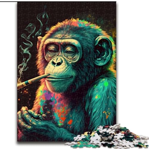 Puzzle für Erwachsene, 1000 Teile, rauchender AFFE, Holzpuzzle, Geburtstage, Weihnachten, Halloween, Erntedankfest, Ostern, Größe 50x75cm Puzzle für Erwachsene, 1000 Teile, rauchender AFFE, Holzpuzzle, Geburtstage, Weihnachten, Halloween, Erntedankfest, Ostern, Größe 50x75cm von WGLINGX