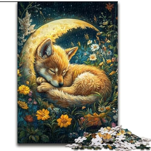 Puzzle für Erwachsene, 1000 Teile, schlafender Fuchs, 1000 Teile, Puzzle für Erwachsene, für Jugendliche ab 14 Jahren, Heimdekoration (Größe 26x38cm) von WGLINGX
