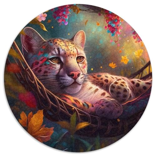 Puzzle für Erwachsene, 1000 Teile, schöne Perserkatze, rundes Puzzle, interaktives Familienspiel, Denksportaufgabe, Geschenk, Lernspielzeug (67,5 x 67,5 cm) von WGLINGX