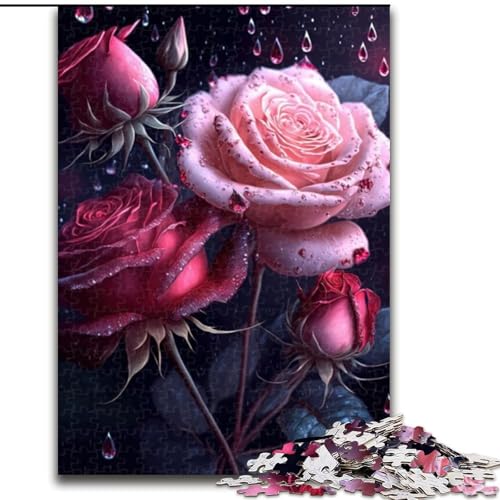 Puzzle für Erwachsene, 1000 Teile, schöne Rose, Puzzle 1000 Teile für Erwachsene, Lernspiele, Heimdekoration (Größe 50x75cm) von WGLINGX