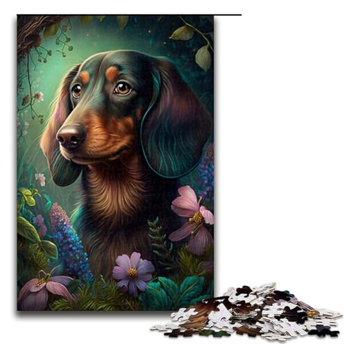 Puzzle für Erwachsene, 1000 Teile, schöner Dackel, anspruchsvolles Spiel, Puzzles zum Zeitvertreib zu Hause, 75 x 50 cm von WGLINGX