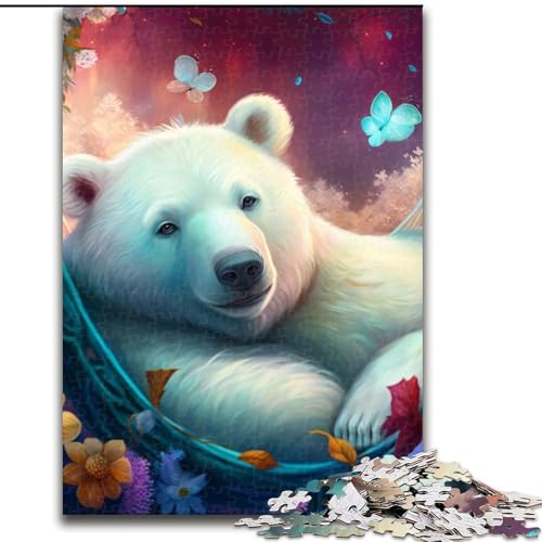 Puzzle für Erwachsene, 1000 Teile, schöner Eisbär, schwierige Puzzles für Erwachsene, Familie und Freunde, knifflige Herausforderung (Größe 50x75cm) von WGLINGX