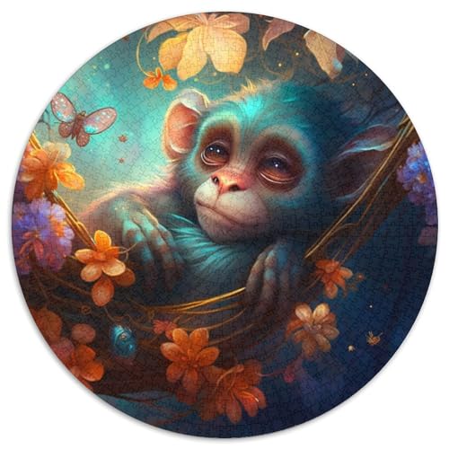 Puzzle für Erwachsene, 1000 Teile, schönes Affen-Puzzle aus Pappe, Spielzeug, Geschenk, pädagogisches, intellektuelles, entspannendes Familienspiel (67,5 x 67,5 cm) von WGLINGX