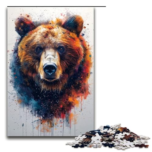 Puzzle für Erwachsene, 1000 Teile, schönes Braunbär-Puzzle – anspruchsvolles Spiel, 50 x 75 cm von WGLINGX