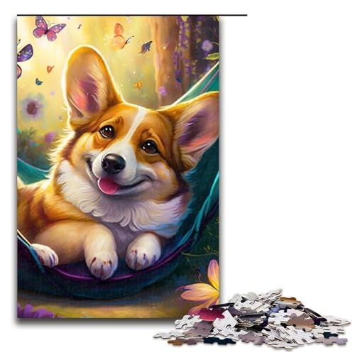Puzzle für Erwachsene, 1000 Teile, schönes Corgi-Puzzle für Erwachsene, anspruchsvolles Spiel, 75 x 50 cm von WGLINGX